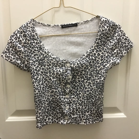 Brandy Melville Tops - Brandy Melville Rare blue cheetah print zelly top! Brandy Melville Tops - Brandy Melville Rare blue cheetah print zelly top!